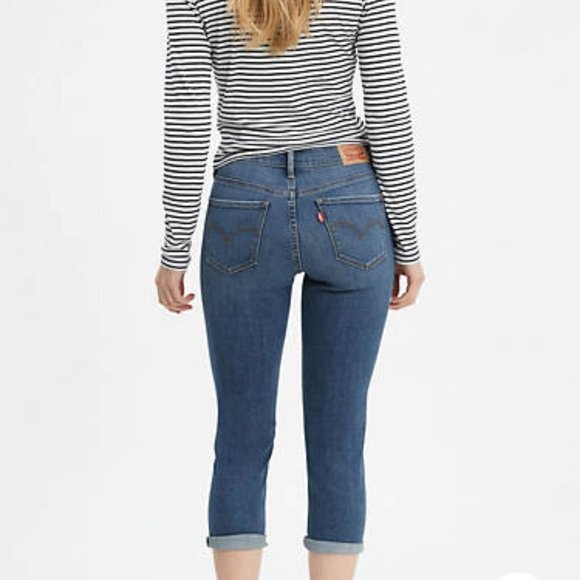 Levi’s 311 Sculpting Shaping Skinny Cropped Mid Rise Medium Wash Blue Jeans - Picture 3 of 16